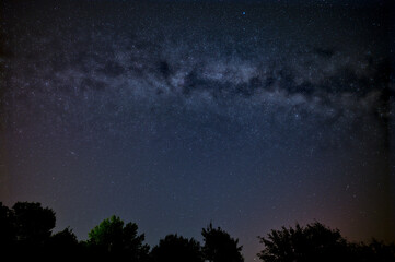 Fototapeta na wymiar Milky Way Galaxy and Starry Night at Ziesendorf, Pomerania, Germany