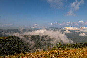 Fototapeta premium Misty morning in the mountains