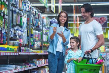 Family in the supermarket