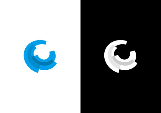 modern C letter illustration logo