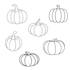 illustration of a pumpkin. one line pumpkin