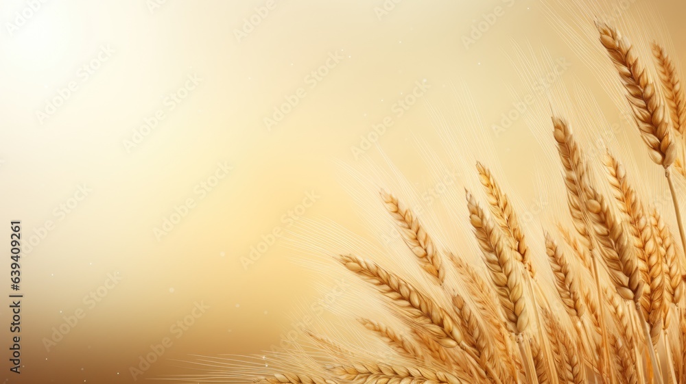 Wall mural wheat field. web banner with copy space