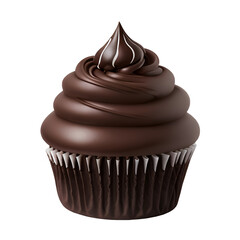 isolated chocolate cupcake