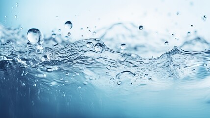 Blue water. Web banner with copy space