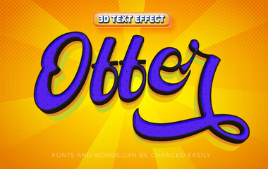 Offer discount 3d editable text effect style