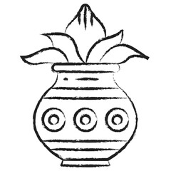 Hand drawn Kumbh Kalash icon