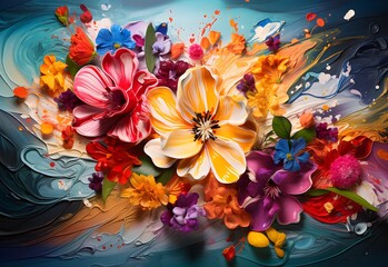 Obraz na płótnie Canvas flowers and butterfly
