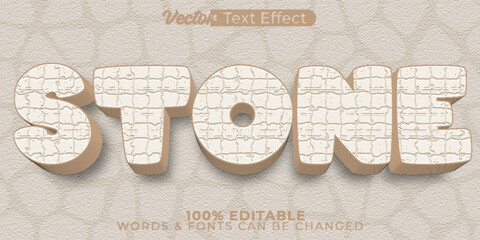 Stone Vector Text Effect Editable Alphabet Rock Wall Surface