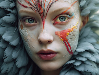 Editorial portrait of a women with Dragon Costume 