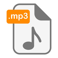 MP3 Audio File Icon - Vector Music Symbol