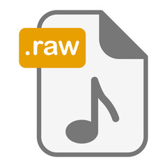 RAW Audio File Vector Icon - Sound Format Symbol