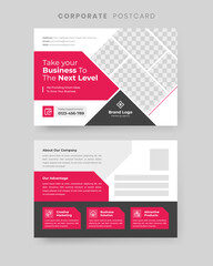 Corporate modern postcard template design layout