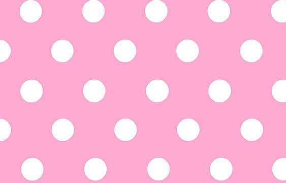 Pink and white polka dots background. Barbi style