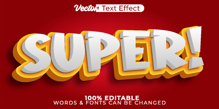 Super Vector Text Effect Editable Alphabet Red Cartoon Comic