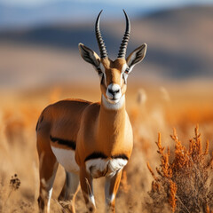 Fototapeta premium Antelope in its Natural Habitat, Wildlife Photography, Generative AI