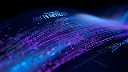 Data labeling for natural language generation. Blue and purple theme. Generative AI