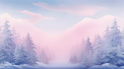 Fototapeta na wymiar A serene winter landscape with snow-covered