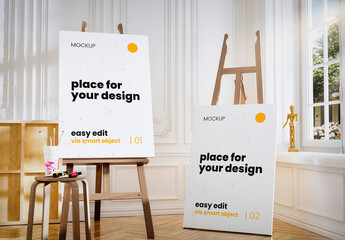 Atelier Painter Stand Vertical Canvas Mockup 03