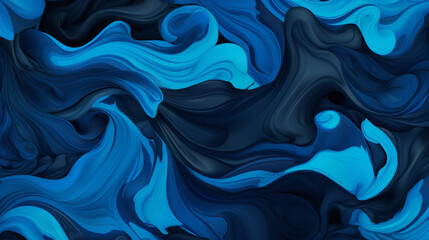 Abstract blue and black wavy lines on