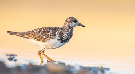 Ruddy Turnstone (Arenaria interpres) Aysa, Australia, spreads in Europe, America and Africa, but is...