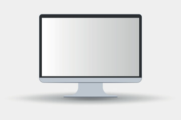 Fototapeta premium Realistic computer monitor, isolated on white background. Vector illustration