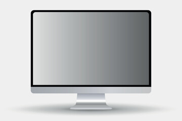 Realistic computer monitor, isolated on white background. Vector illustration