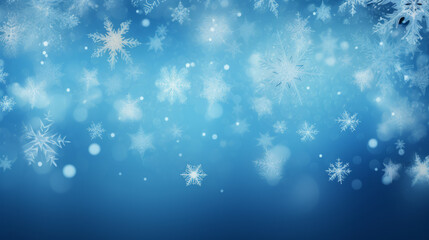 Fototapeta na wymiar A blue background with white snowflakes