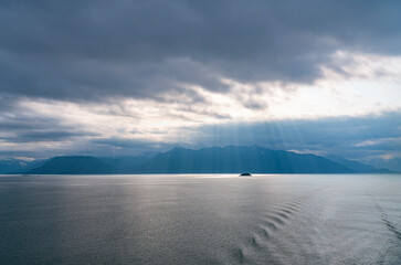 landscape of sunlight ray over the sea