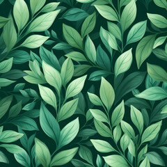Seamless pattern with leaves - Created using generative AI