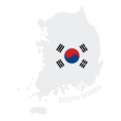 Isolated colored map of South Korea with its flag Vector