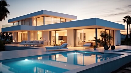 Obraz premium Luxurious villa with swimming pool.