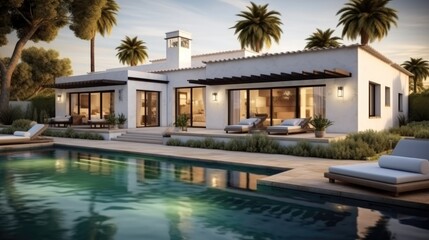 Obraz na płótnie Canvas Luxurious villa with swimming pool.