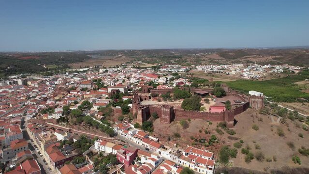 Aerial View Village of Silves in Portugal