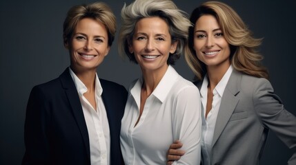 Happy group of mature business woman, Confidence and success concept. - obrazy, fototapety, plakaty