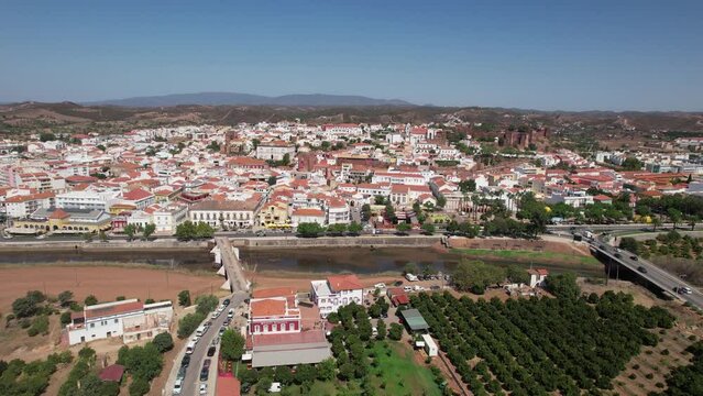 Aerial View Village of Silves in Portugal