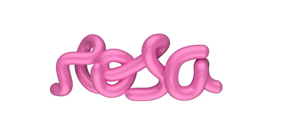 Text pink october awareness in 3d render realistic