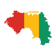 Obraz premium Isolated colored map of Guinea with its flag Vector