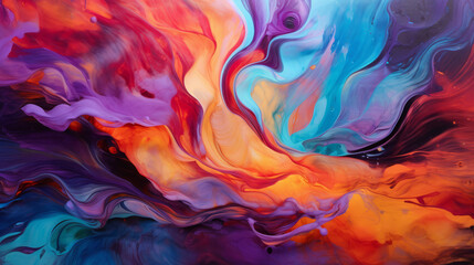 Fototapeta premium An abstract painting with vibrant colors and
