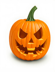 Jack-O-Lantern Halloween Pumpkin On White Background