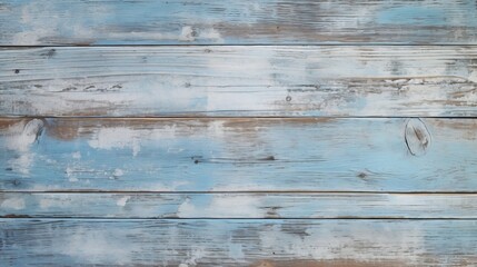 Photo of a blue wooden background with white clouds in the sky