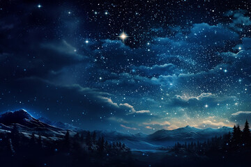 Naklejka na ściany i meble Starry night sky