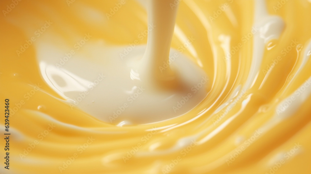 Poster a sful of creamy soup appears to defy the laws of physics in a surreal slowmotion macro shot showcas