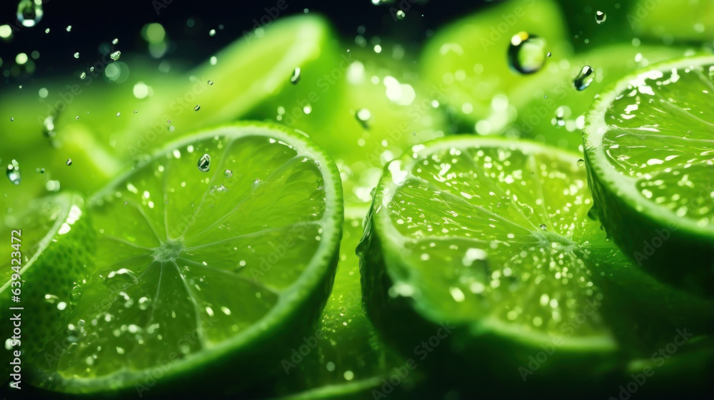 Poster drops of neon margarita mix float languidly through the air as if moved by an invisible current spar