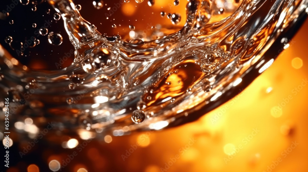 Poster slowed down droplets of brine cascading from one bottle to the next in a delicate ripplelike effect.