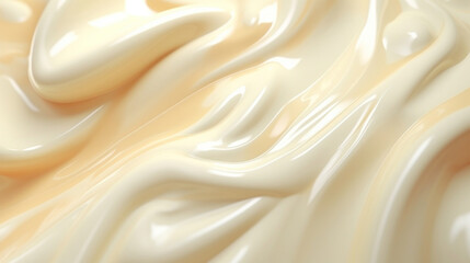 A mesmerizing view of a s swirling through creamy puree as the molecules slowly move in slow motion.