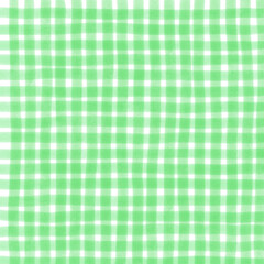 Green Gingham Check Hand Drawn Background