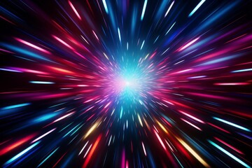 colorful starburst dance amidst darkness, exploring the cosmos, Generative AI