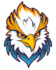 Obraz premium eagle head mascot, blue and yellow