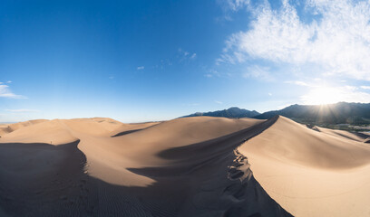 Fototapeta na wymiar Panoramic view of Great Sand Dunes in Colorado