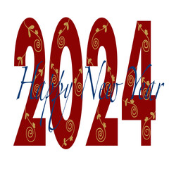 2024 happy new year sign and label